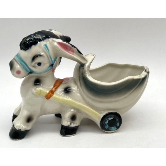 Vtg. Donkey with Cart Planter Made in Japan by Trimont - Picture 1 of 7